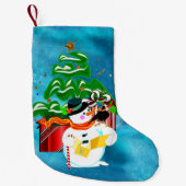 カロリング雪だるま スモールクリスマスストッキング (正面)