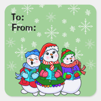 カロリング雪の人クリスマスプレゼントラベルシール スクエアシール