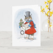 カロリング・リンクスとマウス クリスマスカード カード (黄色い花)