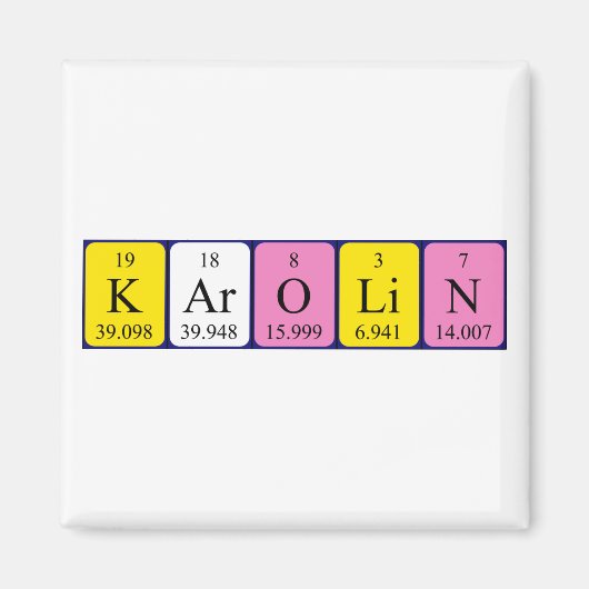 カロリン周期表名磁石 マグネット (正面)