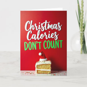 カロリーはクリスマスカードデザートジョークをカウントしない カード
