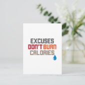 カロリーを消費しない言い訳やる気を起こさせる ポストカード (スタンド正面)