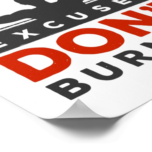 カロリーを消費しない言い訳 |ジムやる気を起こさせる ポスター (角)