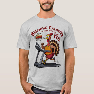 カロリーを燃やしてパイ感謝祭の時間を作る Tシャツ