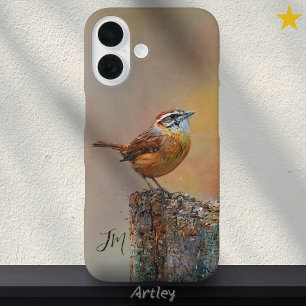 カロリーウォレン絵を描バードイニシャル名前をカスタムする iPhone 16ケース