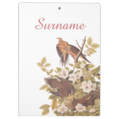 カロリータートル鳩ファミリーアパーソナライズされたート クリップボード (裏面)