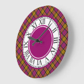 カローデンスコットランド縁どタータンチェック ラージ壁時計 (傾斜)
