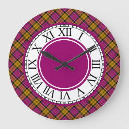 カローデンスコットランド縁どタータンチェック ラージ壁時計