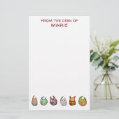 カワかわいらしイカラフル色フクロモダンウ 便箋 (スタンド正面)