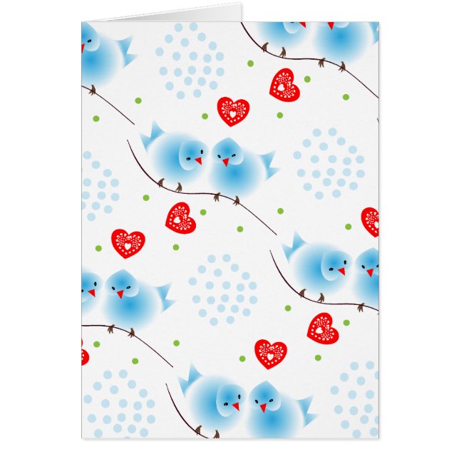 カワイお洒落トフワフワブルーラブバードズ赤いハート (正面)