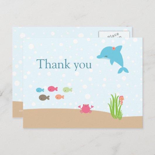 カワイアアンダーザシーガールズサンキューカード ポストカード (正面/裏面)