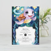 カワイアアンダーザシーキッズタートル誕生日 招待状 (スタンド正面)