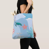 カワイアアンダーザシーフレンズ – 水中テーマ トートバッグ (クローズアップ)