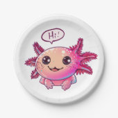 カワイアクソロトル漫画イン漫画スタイル ペーパープレート (正面)