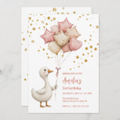 カワイアダックとバルーンkidの誕生日招待状 招待状 (正面/裏面)