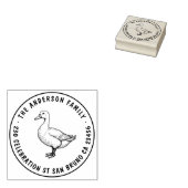 カワイアダックファミリーネームラウンド差出人住所 ラバースタンプ (押印)