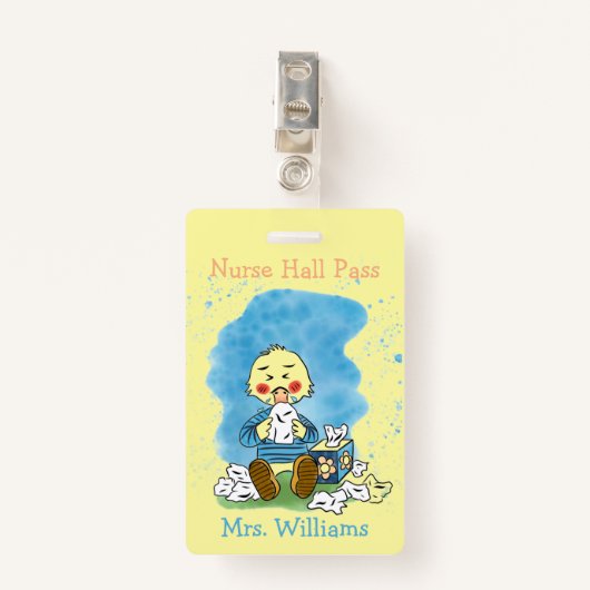 カワイアックナースイエローホールパスバッジ バッジ (正面クリップ)