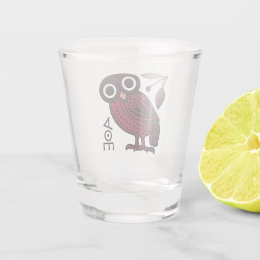 カワイアテナフクロウ金古代ギリシャ語 ショットグラス (裏面)
