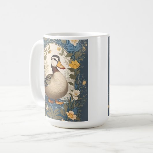 カワイアヒルヴィンテージフローラインスパイア自然 コーヒーマグカップ (正面左)