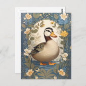 カワイアヒルヴィンテージフローラインスパイア自然 ポストカード (正面/裏面)