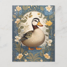 カワイアヒルヴィンテージフローラインスパイア自然 ポストカード