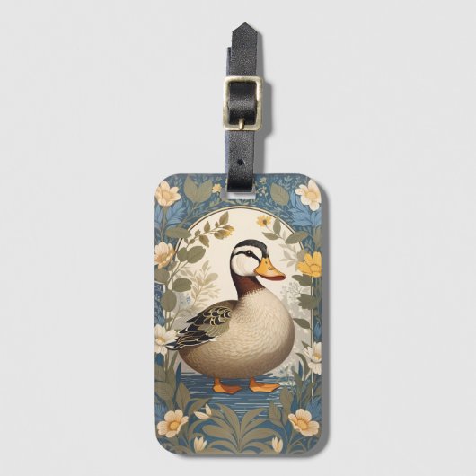 カワイアヒルヴィンテージフローラインスパイア自然 ラゲッジタグ (正面縦)