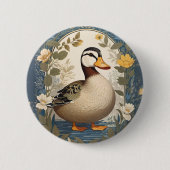 カワイアヒルヴィンテージフローラインスパイア自然 缶バッジ (正面)