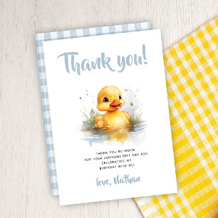 カワイアヒル誕生日フラットサンキューカード サンキューカード