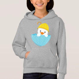 カワイアヒル，ベビーアヒル，傘を持つアヒル，雨