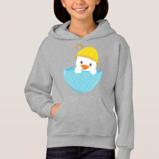 カワイアヒル，ベビーアヒル，傘を持つアヒル，雨 (正面)