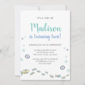 カワイアンザシーフィッシュチルド誕生日招待状 招待状 (正面)