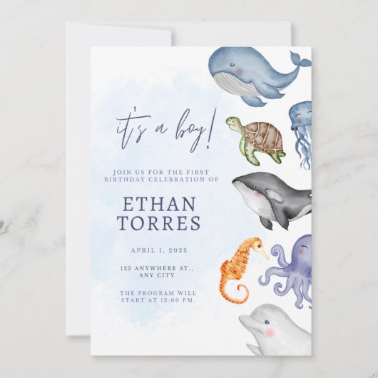 カワイアンザシーベビーシャワー招待状 招待状 (正面)