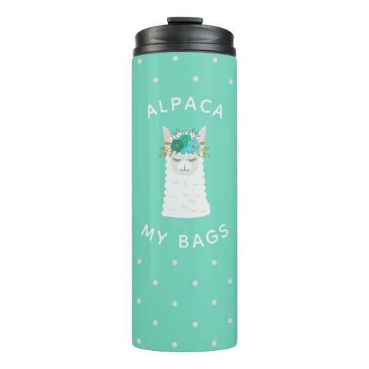 カワイアンドトレンディーアルパカ |ターコイズ タンブラー (正面)