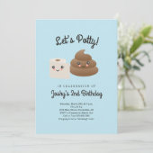 カワイイうんち＆トイレットペーパー（ＴＰ）パーソナライズパーティー 招待状 (スタンド正面)
