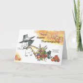 カワイイおもしろいと漫画の感謝祭カード カード (正面)