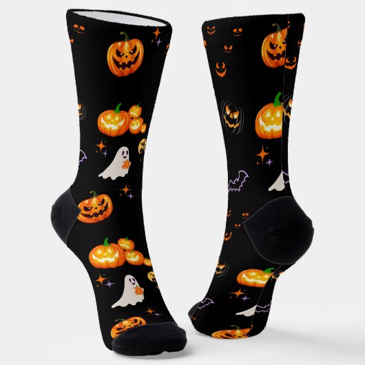 カワイイおもしろいカボチャハローウィンパーティ ソックス (傾斜あり)