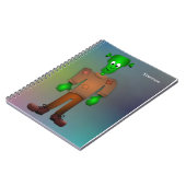 カワイイおもしろいモンスターイラストレーションパーソナライズされた – 名前 ノートブック (左側)