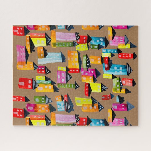 カワイイお洒落ハウス水彩ジグソーパズル ジグソーパズル (横)