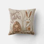 カワイイお洒落ハッピーイースターバニーインスピレーション クッション (裏面)