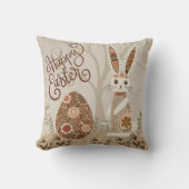 カワイイお洒落ハッピーイースターバニーインスピレーション クッション (正面)