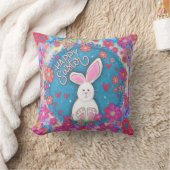 カワイイお洒落ハッピーイースターバニーインスピレーション クッション (ブランケット)
