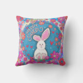 カワイイお洒落ハッピーイースターバニーインスピレーション クッション (裏面)