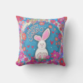 カワイイお洒落ハッピーイースターバニーインスピレーション クッション (正面)