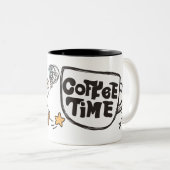カワイイお洒落ーとコーヒータイムコーヒーマグ ツートーンマグカップ (正面右)
