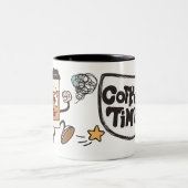 カワイイお洒落ーとコーヒータイムコーヒーマグ ツートーンマグカップ (中央)