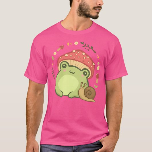 カワイイかわいいカガエルとキノコ帽とs tシャツ (正面)