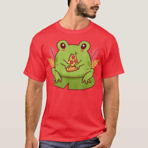 カワイイかわいいコテージ食べーケガエルのピザアエステト Tシャツ