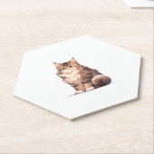 カワイイかわいいメーンクーン大きな猫 ペーパーコースター (アングル)