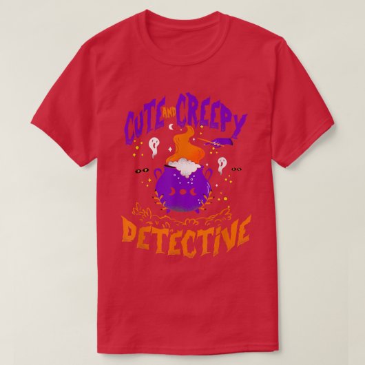 カワイイと不気味な探偵 – おもしろいハロー刑事 Tシャツ (デザイン正面)