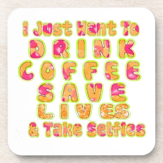 カワイイはコーヒーを飲み救ましたいの コースター (正面)